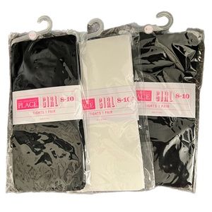 🚨SOLD🚨 BNWT The Children’s Place Girls Tights size 8/10. 2 Black and 1 White.